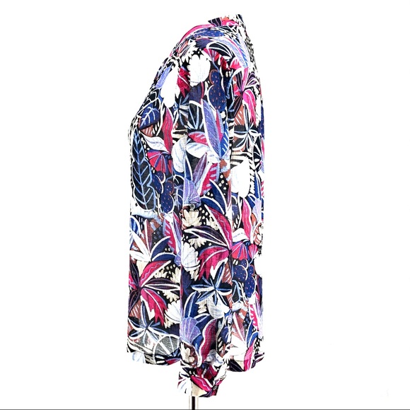 Tommy Bahama Black Cactus to Clouds 3/4 Slv Blouse - Picture 3 of 7